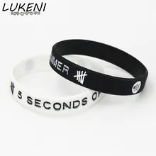 Luken1 pulseira de pulseira de silicone, 5 segundos de pulseiras de silicone com estrelas de 5sos, bileklik, estilo da moda, jerwerly sh196