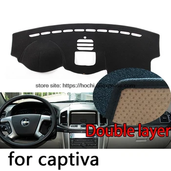 

For chevrolet captiva Double layer Silica gel Car Dashboard Pad Instrument Platform Desk Avoid Light Mats Cover Sticker