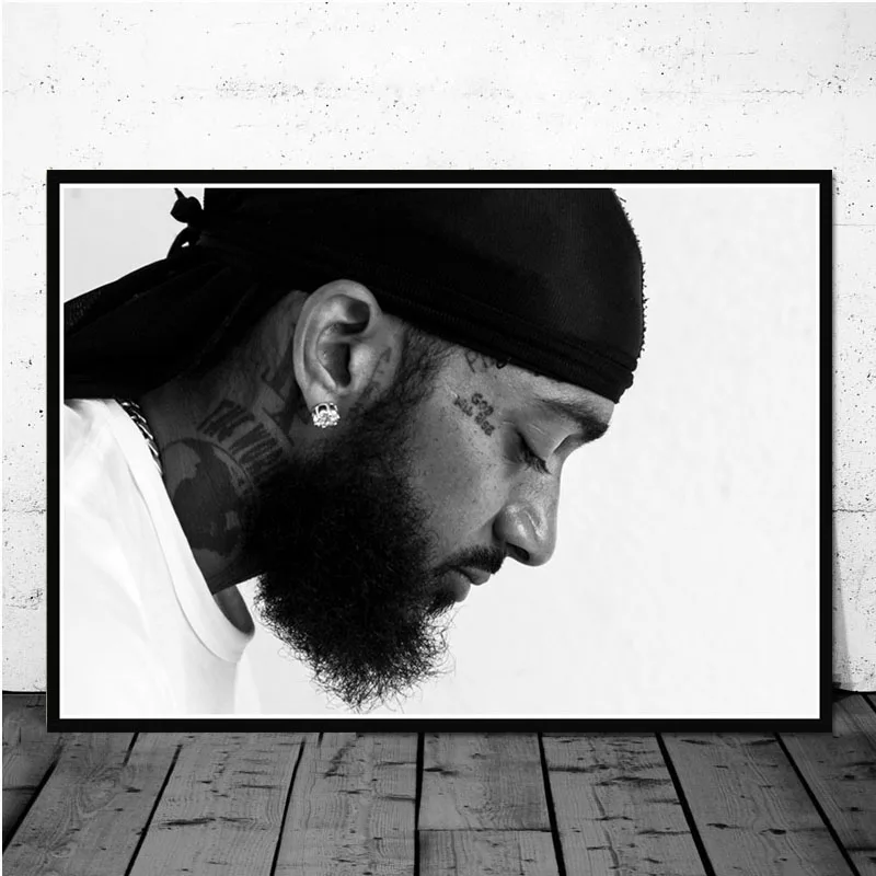 Плакат и печатная графика новая Nipsey Hussle Rapper хип хоп Музыка поп звезда портрет настенная художественная живопись картины для гостиной домашний декор - Цвет: Тёмно-синий