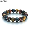 Best Offers Bracelet Bangles Tiger-Eye-Beads Eye-Stone Blue Natural Women NAPOLN for Yellow Red ABNX9VDm
