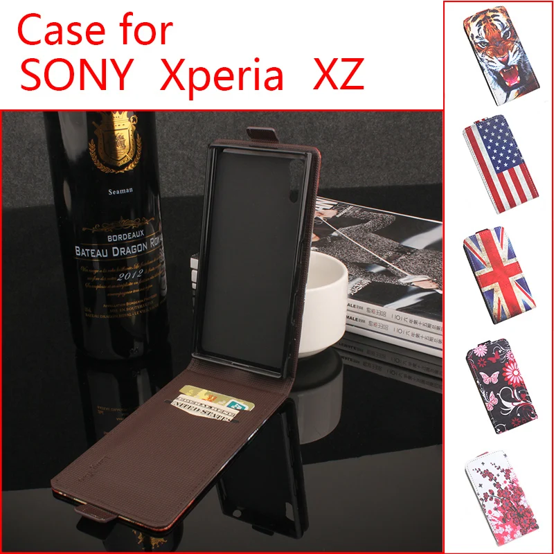 

For Sony Xperia XZ Phone Case [Up-down Open] Vertical Flip Premium Pattern PU Leather Case Cover Cash/Card Slots Factory Price