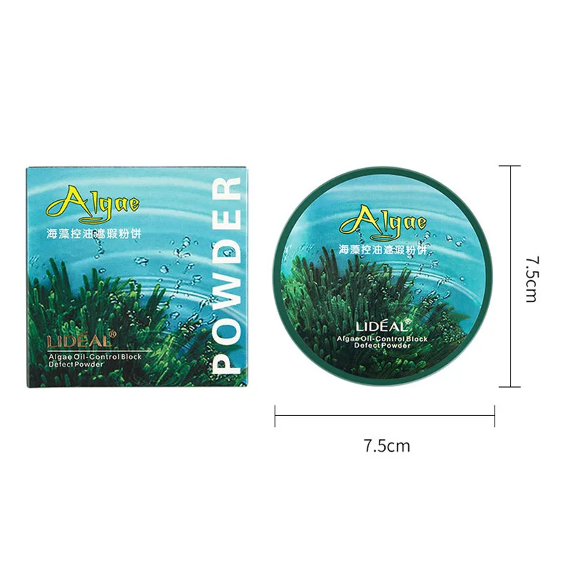 

1 Pcs Sea Algae Pressed Powder Face Concealer Oil Control Brighten Setting Makeups QRD88
