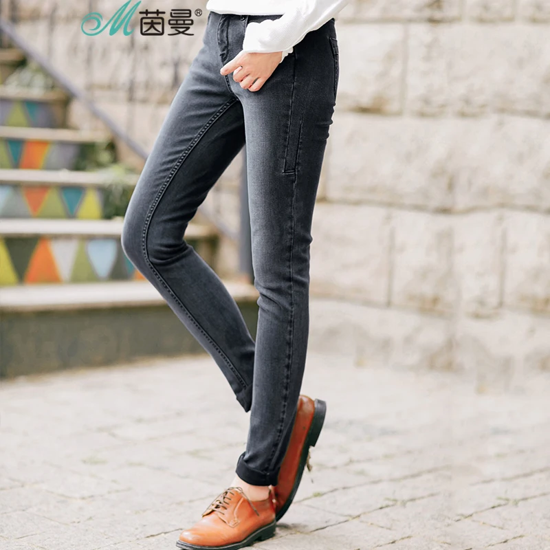 INMAN Autumn New Mid waisted Slim Skinny Jeans Casual
