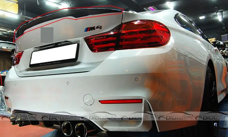 Автомобиль Tuing V Стиль углеродного волокна углерода багажник губы загрузки спойлер крыло для BMW M4 купе F82