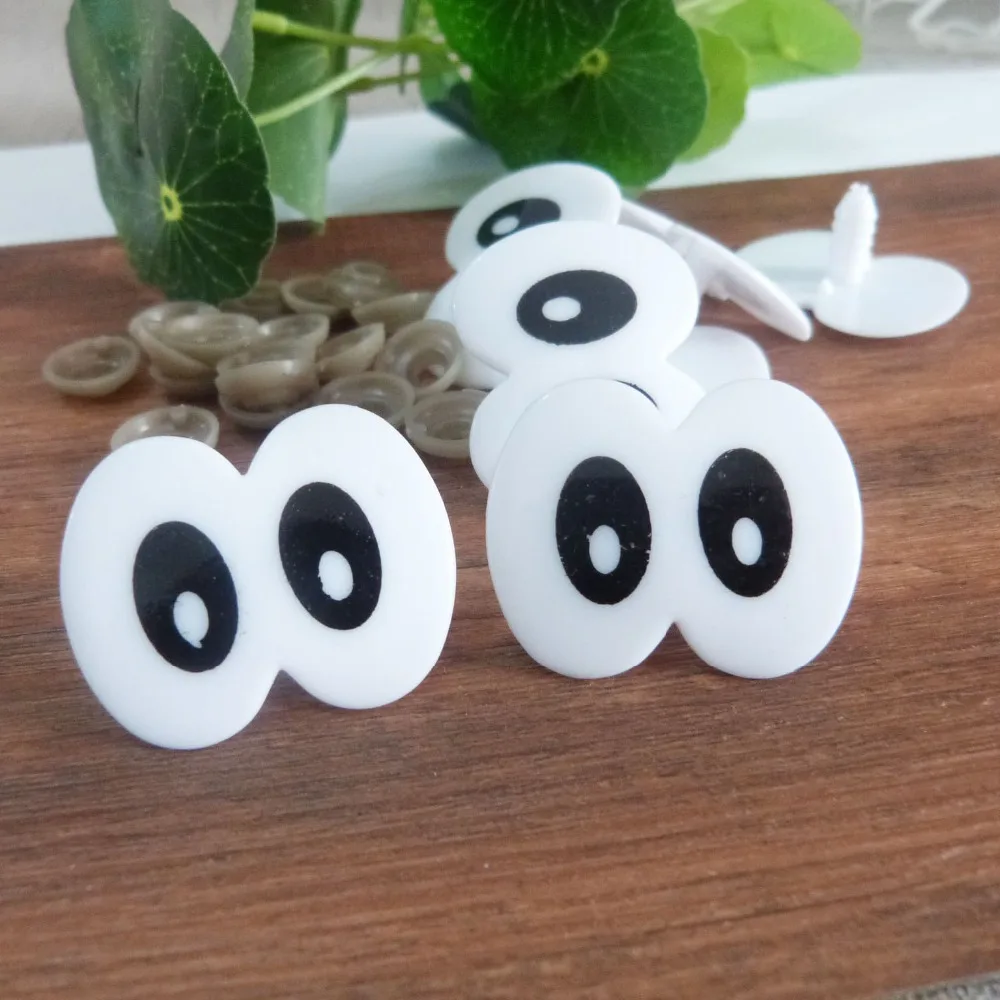 28x35mm print eyes plastic safety toy eyes & soft washer for diy plush doll bear accessories