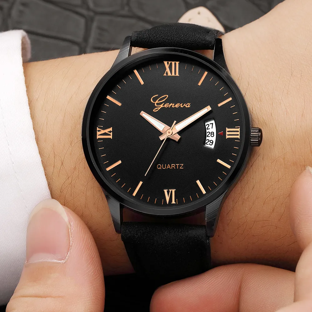 

Luxury Military Men's Date Stainless Steel Leather Analog Quartz Wrist 30M Waterproof Scratch-resistant Men Watch Clock