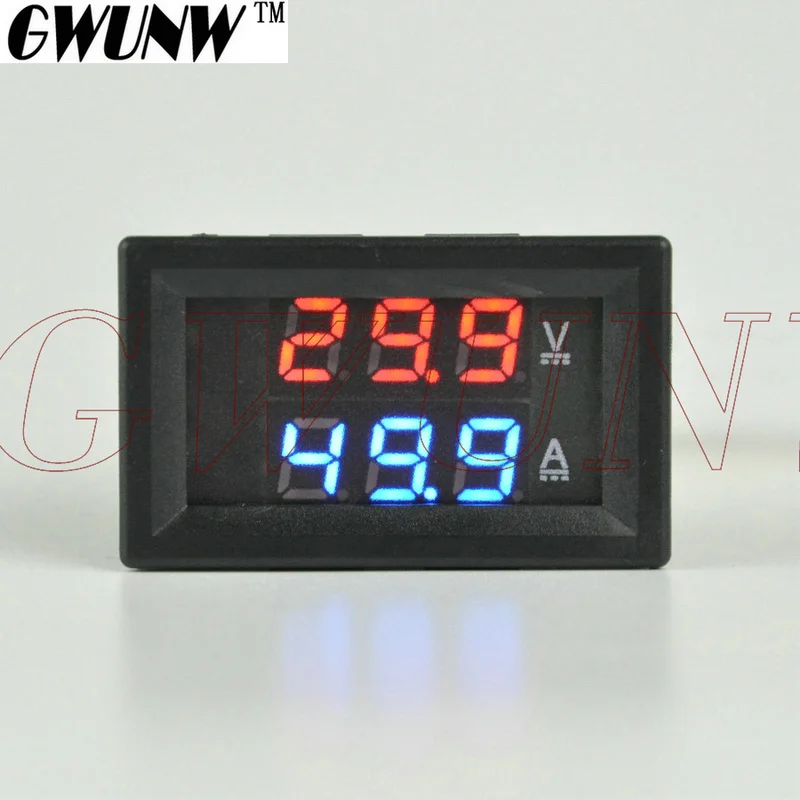 GWUNW BY32A 0 500 В 200A DC Цифровой амперметр напряжения измеритель тока Вольтметр двойной
