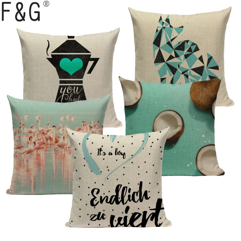 

High Quality Summer Chair Deer Cushion Cover Decorative Pillows For Sofa Car Home Bedroom Woven Linen Printed Toss Pillow Case
