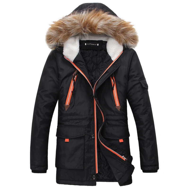 2016 Winter Men Down Jacket Fur Hood With Cashmere Plus Winter Jacket