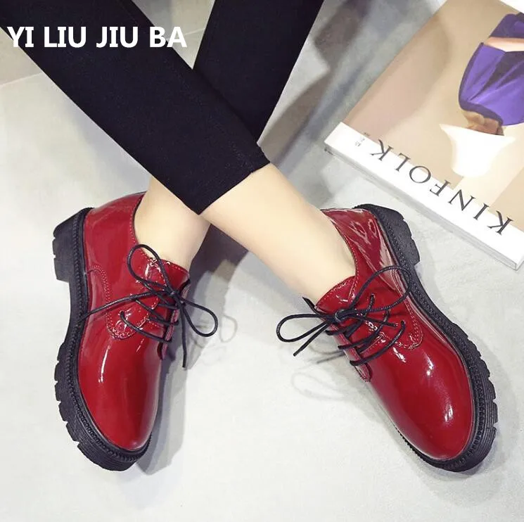 

Hot sale 2019 Spring Women Shoes PU leather Flats Lace Up Comfortable shoes women Flats casual Shoes Women zapatos mujer **057