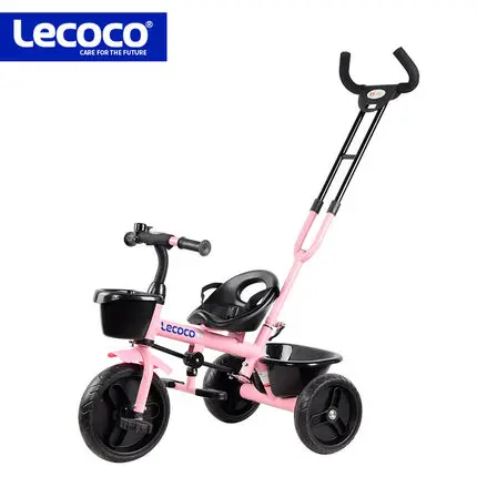 Детей трехколесный велосипед Детские коляски 1-3-5-летнего ребенка корзина коляска багги детский трехколесный велосипед - Цвет: pink