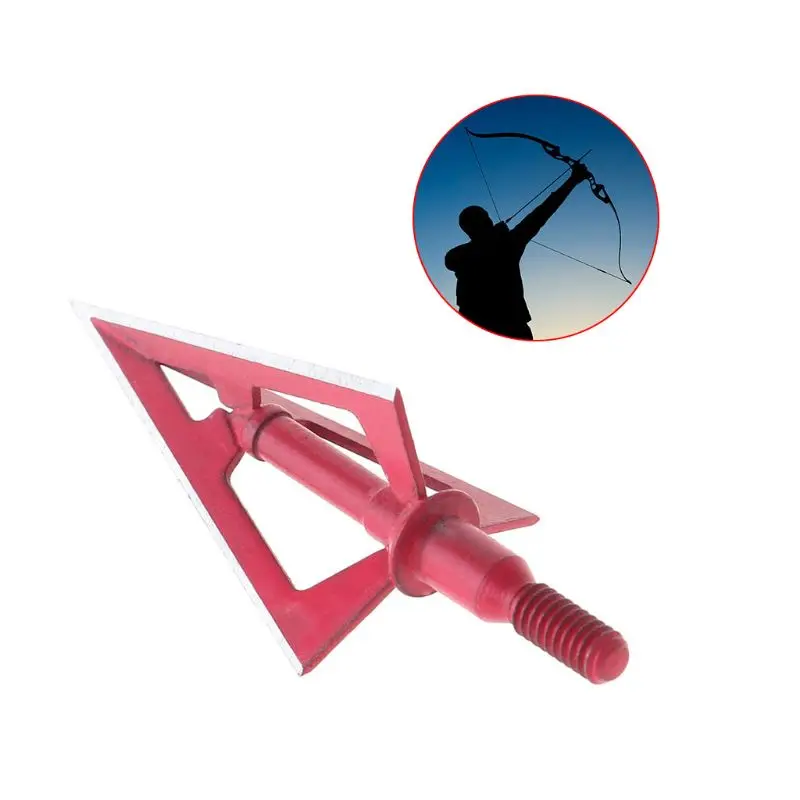 

Red Hunting Broadhead Archery 3 Sharp Blades Arrows Arrow Head Shooting Outdoor 100 Grains Compound Bow Composite Bow Crossbow