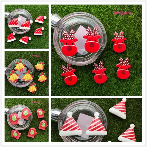 

Free Shipping! 10Pieces Flat Back Resin Cabochon Christmas bell DIY Flatback Embellishment Accessories Scrapbooking Decoration
