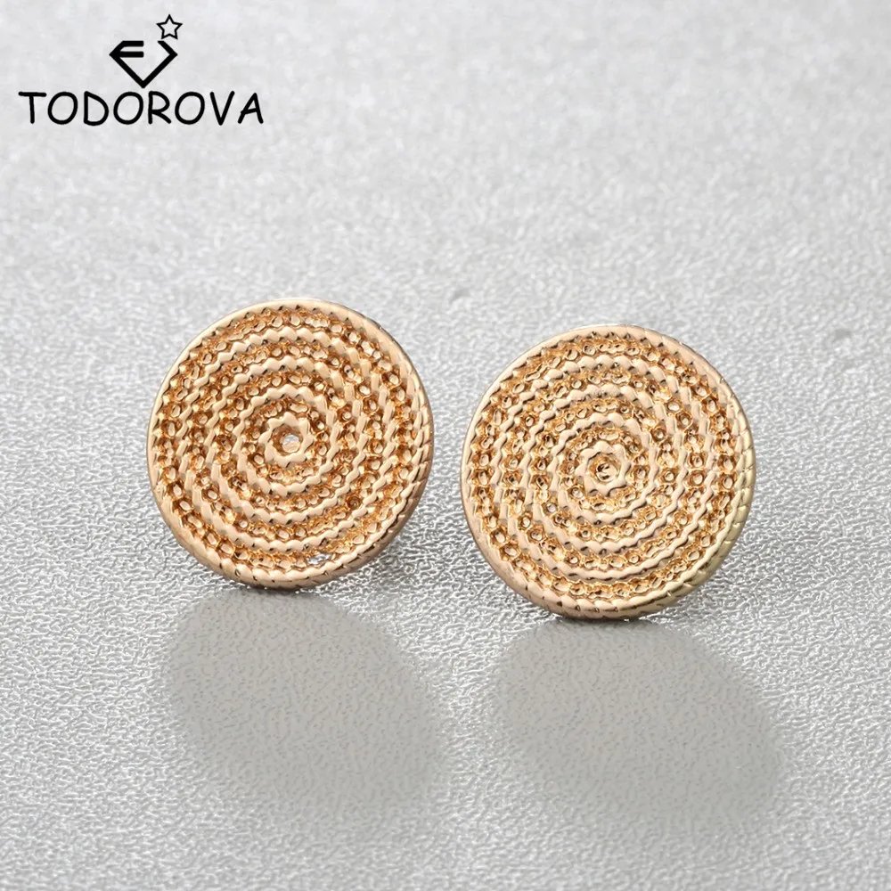 

Todorova Linen Hemp Rope Braid Earrings for Women Round Circle Stud Earrings Geometric Jewelry Pendientes Brinco