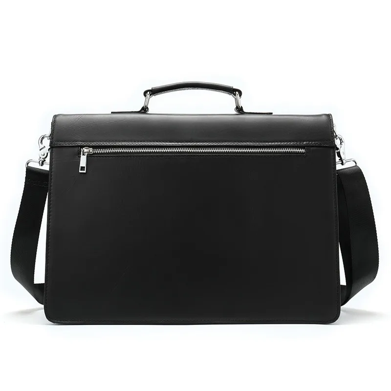 PNDME high quality business genuine leather black men's briefcase casual simple designer luxury lap