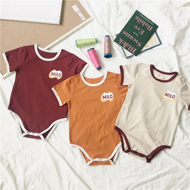 

New Kids'clothes Short Sleeve Climbing Garment For Summer Infants And Young Children, Korean Version Baby Boy Bodysuit