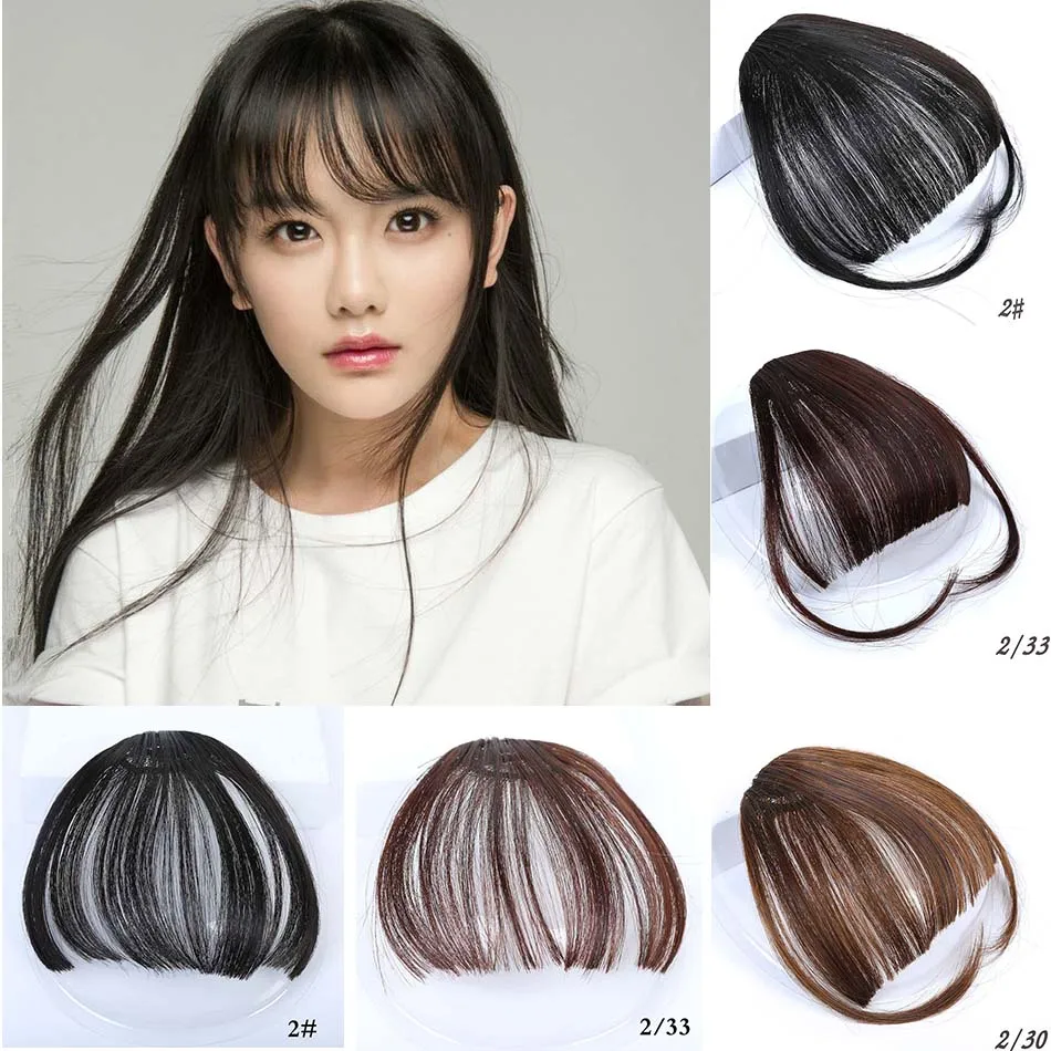 

MUMUPI Fashion Front Neat Fringe Bangs Clip in Hair Extension One Piece Natural Synthetic Bang Hairpiece Hair Piece