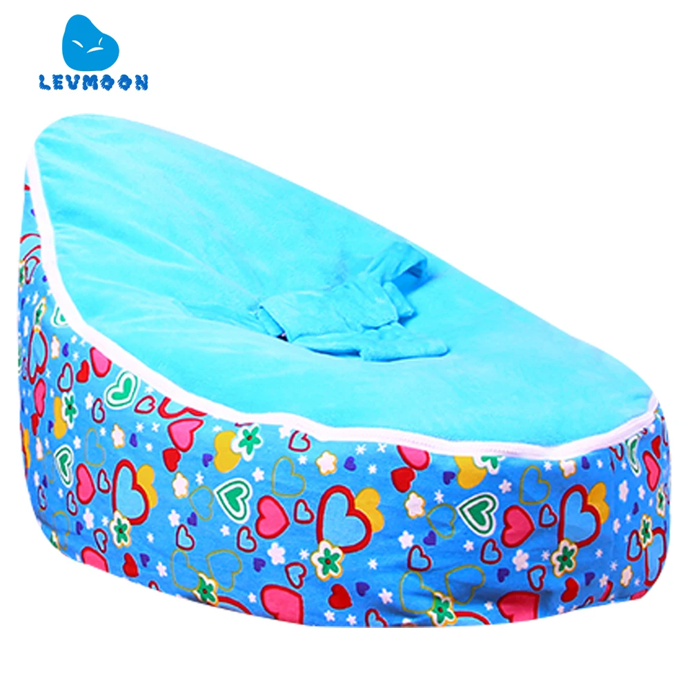 Levmoon средний синий Lover Bean Bag стул детская кровать для сна портативный складной детский диван Zac без наполнителя