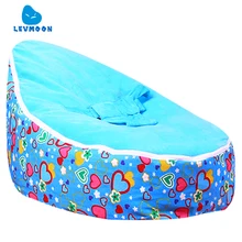 Levmoon Medium Blue Lover Bean Bag Chair Kids Bed For Sleeping Portable Folding Child Seat Sofa Zac Without The Filler