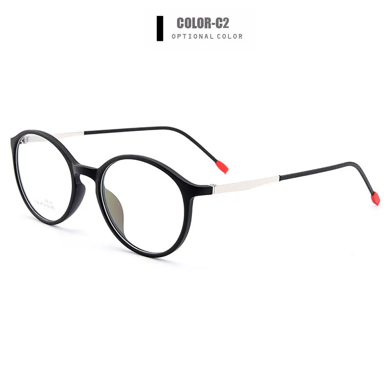 Gmei оптический Urltra-светильник круглый полный обод оптические оправы для очков для женщин смешанный материал близорукость очки 5 цветов M7002 - Цвет оправы: C2