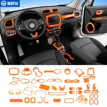 MOPAI Оранжевый Комплект для приборной панели автомобиля, кондиционер, наклейки для Jeep Renegade+ ABS, наборы для украшения интерьера, аксессуары