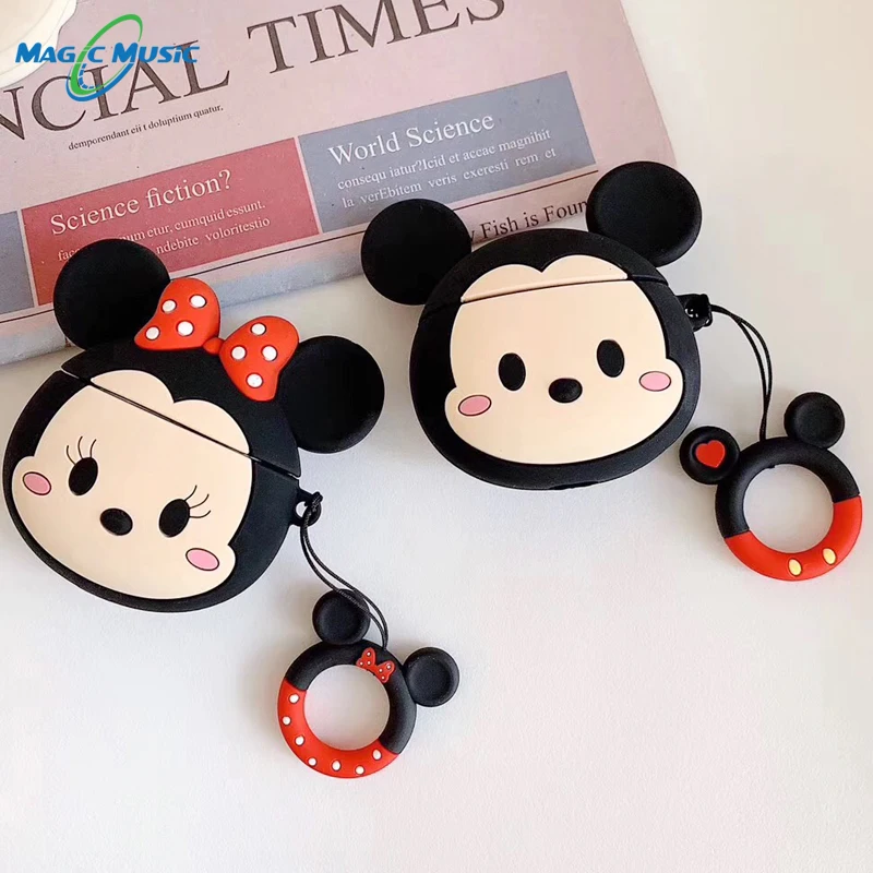

Magic Music cute cartoon Mickey minnie Bluetooth Earphone Case For AirPods Case Charging Box Protective Cases For Airpod
