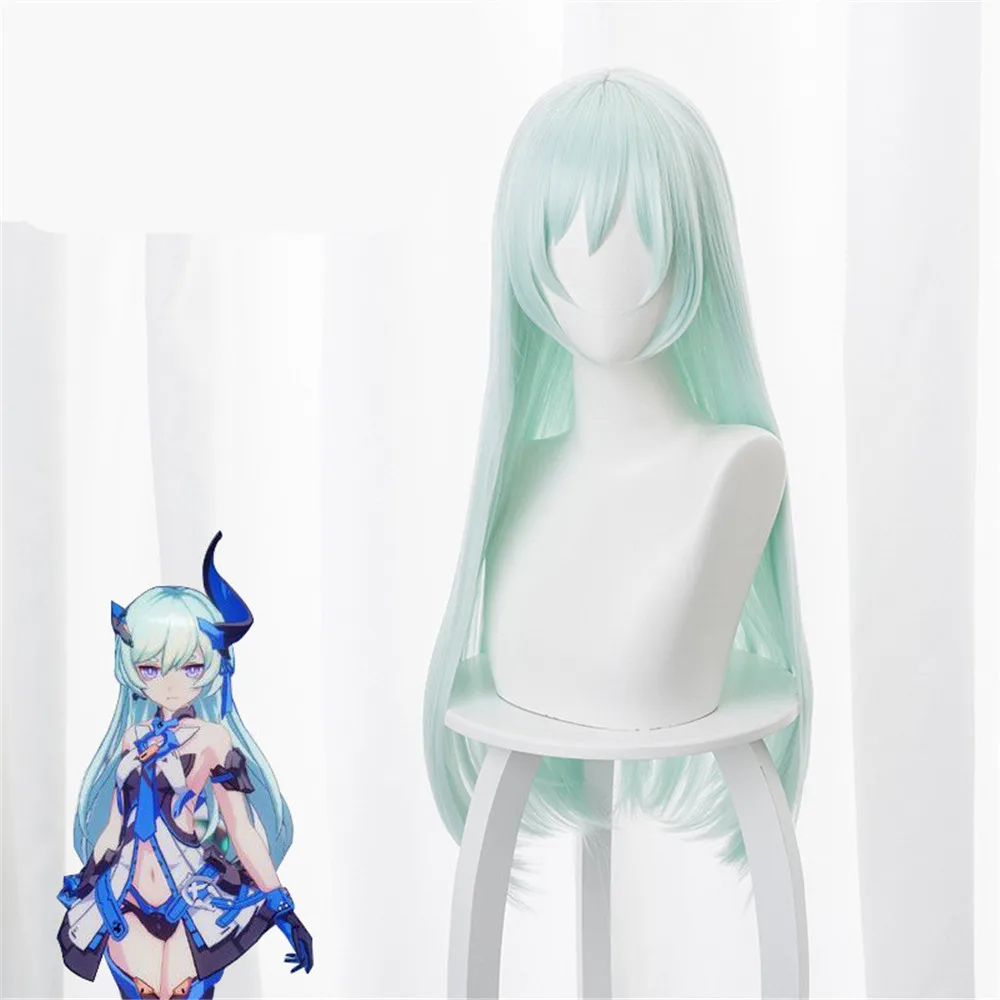 

Game Honkai Impact 3 Cosplay Liliya Olenyeva Mint Green 80 cm Heat Resistant Synthetic Long Hair Halloween Wig + Wig Cap