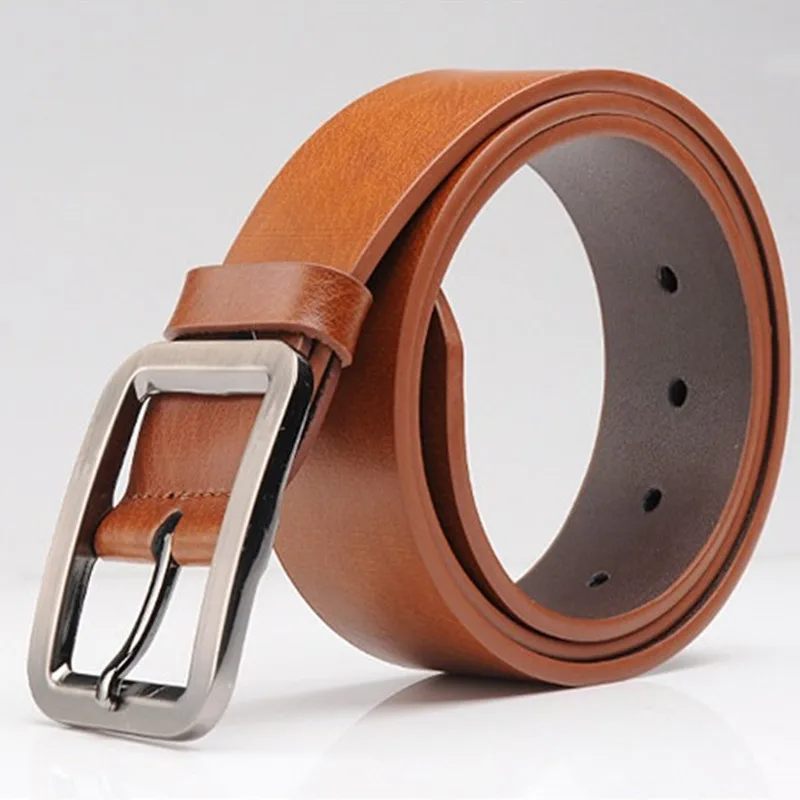 Ремень мужской кожаный с квадратной пряжкой 125 см XL XXL|125 cm|fashion leather beltleather belt |