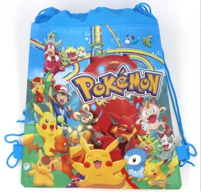 1 шт. Нетканая сумка с конфетами и Микки Минни тематическая вечеринка на день рождения подарки для детей, для мальчиков, школьные рюкзаки для плавания - Цвет: blue Pikachu