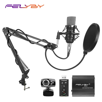 

FELYBY Capacitive bm700 microphone Wired 3.5mm for karaoke KTV singing studiomicrophone