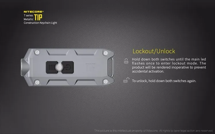 Топ продаж NITECORE металлический USB Перезаряжаемый встроенный аккумулятор ключ кнопка свет наконечник открытый ежедневный для походов и