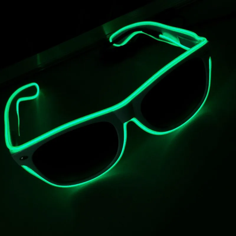 Мигающий светодиодный светильник вечерние солнцезащитные очки EL Wire светодиодный светящиеся вечерние, декоративный светильник ing классический подарок яркий - Цвет: G