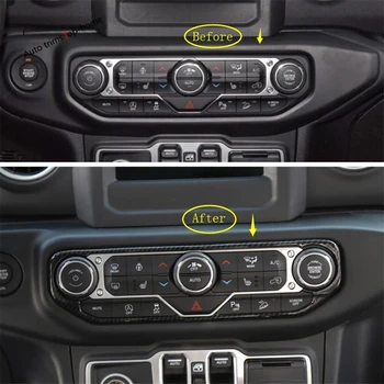 

Yimaautotrims Central Control Air Condition Multimedia Cover Trim Fit For Jeep Wrangler JL 2018 - 2020 Red / Carbon Fiber Look