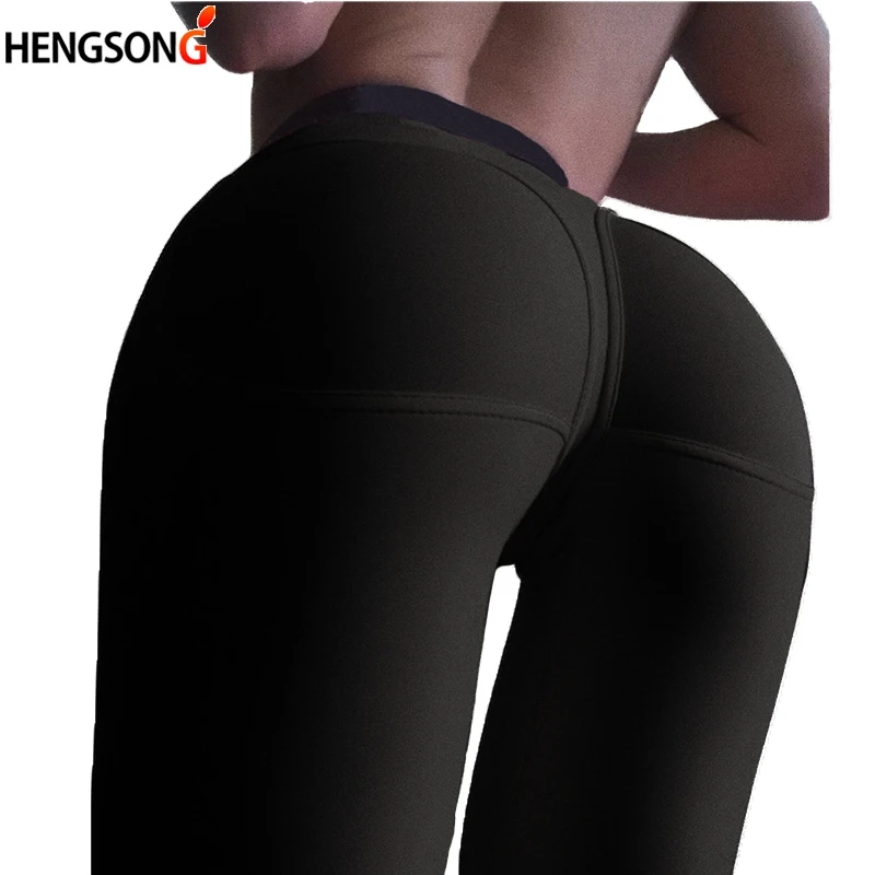 

Solid Black Sports Legging Women's Compression Thigts Hip Push Up Stretch Gym Workout Leggings Yoga Pants Women