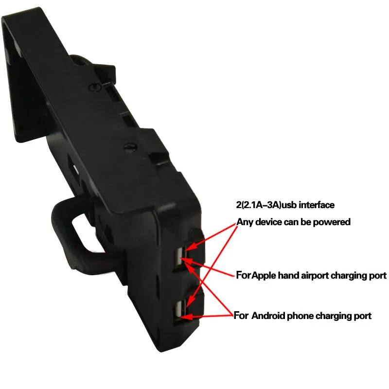 Black Mobile Phone Navigation Bracket USB Phone Charging Mobilephone Holder For BMW R1200GS LC Adventure 13-17 (14)