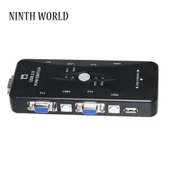 Новый USB2.0 KVM Switch 4 Порты селектор VGA печати Авто-переключатель монитор Box VGA Splitter V322 USB 2,0 kvm-переключатель