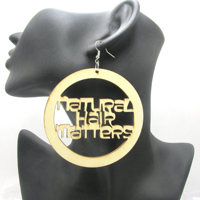 

Free Shipping! Newest Natural Hair Matters Wood Earrings