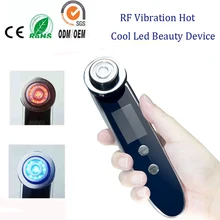 Портативный красный синий светодиод hot cool терапии рф EMS радиочастоты кожу подтянуть укрепляющий морщин угорь красоты устройств