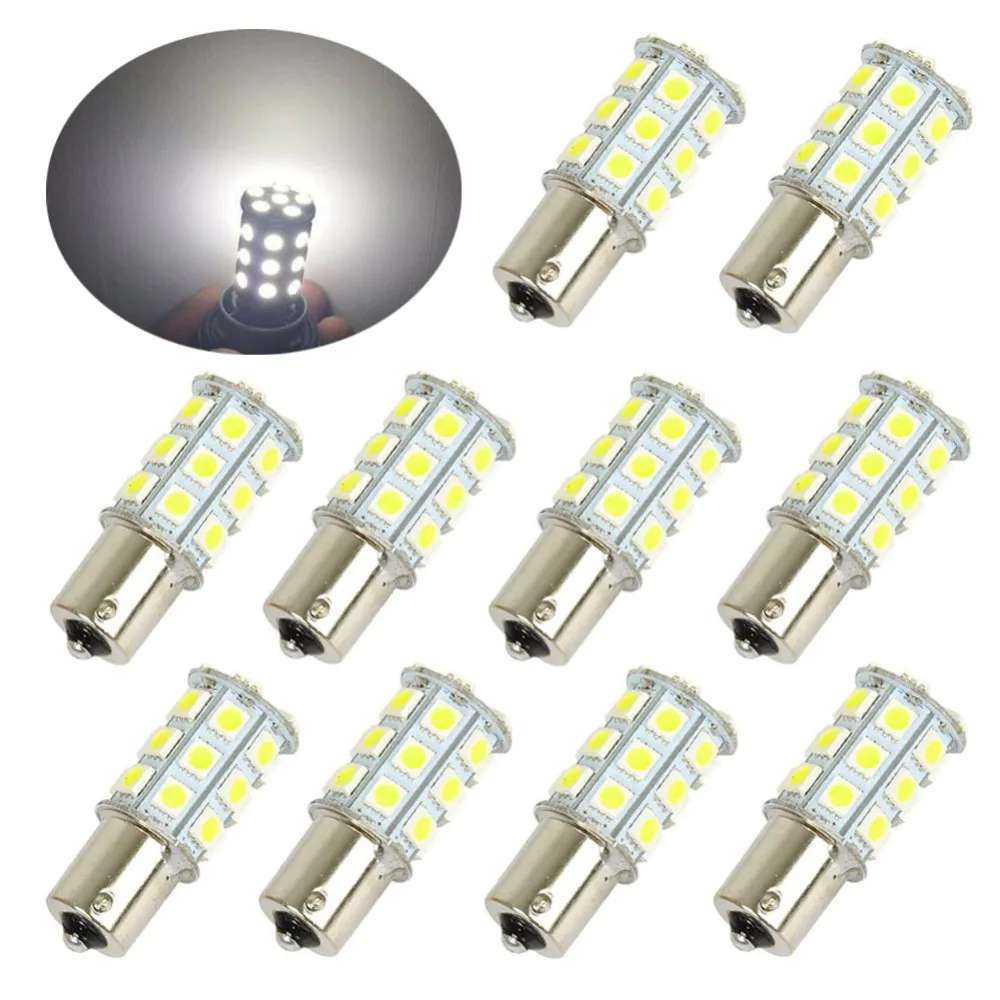 DIBMS 10x 1156 1141 1003 BA15S 27 SMD RV Camper White LED Tail Backup