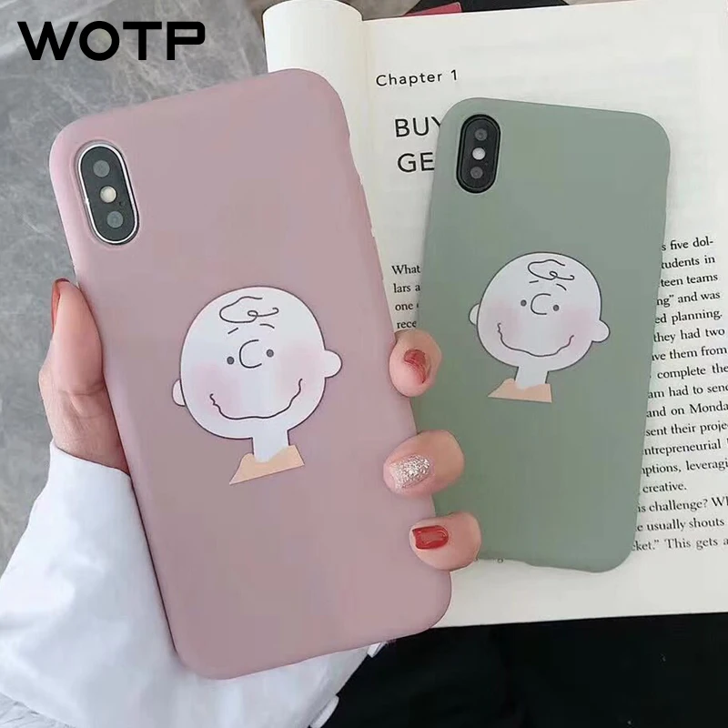 

WOTP Cute Cartoon Couple Soft TPU Phone Case For iPhone 8 Plus 6 6S 7 X Fashion INS Back Cover For iphone XR XS Max Capa Fundas