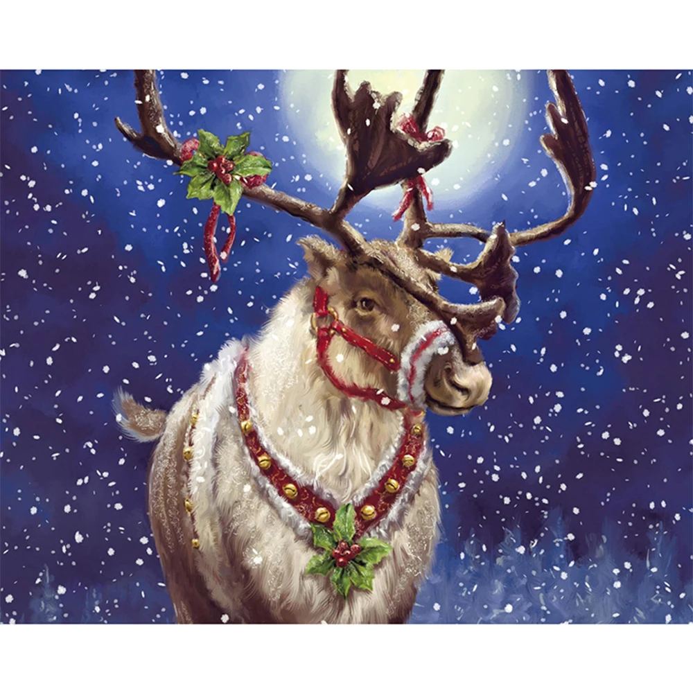 

LI LOYE 5D DIY Diamond Painting Cross Stitch Christmas reindeer Crystal Diamond Needlework Full Diamond Set Decorative RT944