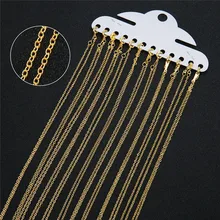 12 unids/lote 1,5mm Metal Losster cierres collar cadenas a granel cobre oro plata Cadena de eslabón abierto para Diy joyería longitud 40cm