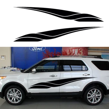 

HotMeiNi 2 X Sharp Spear Courageous Advance Art of Living A Happy Striped Car Sticker for SUV Trailer Truck Door Decal 200*22 cm