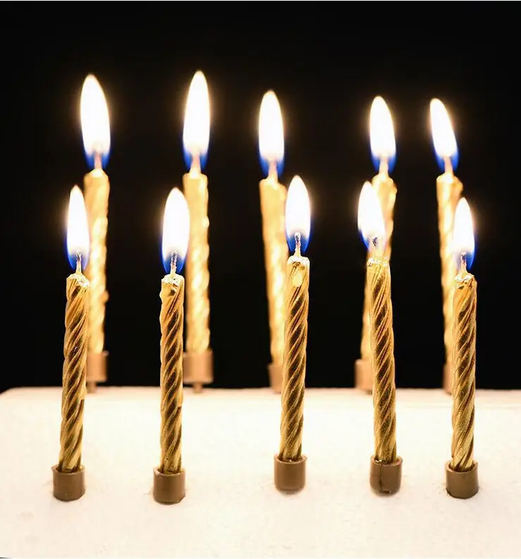 5Pcs Happy Birthday Cake Candle Party Gold /Silver Candles Funny Wedding Xmas Decoration Gold&ampSilver |