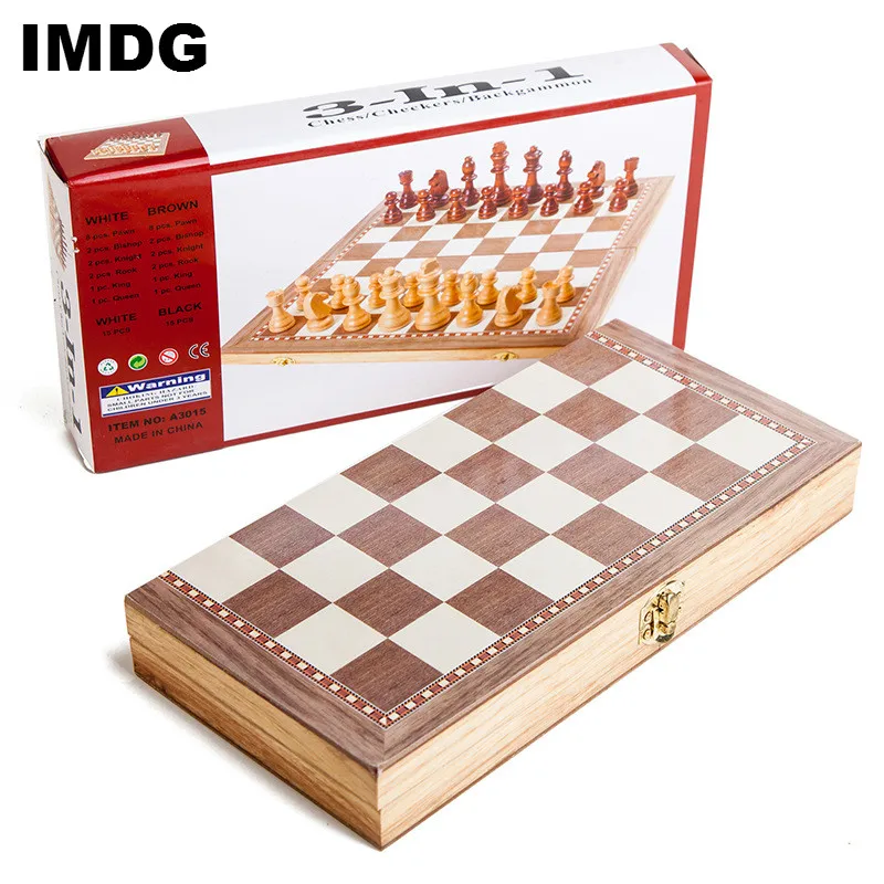 Деревянные шахматы коллаж стиль высококачественный деревянный складной шахматы 30*30 см - Цвет: Многоцветный