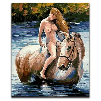 

Nude girl painting Hotel Home Decor Abstract picture painting By Numbers DIY Draw On Canvas with kits for adults room wall decor
