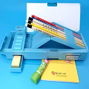 

Multifunction double layer Pencil case large storage pen brush stationery cute kawall box kids students office School Supplies
