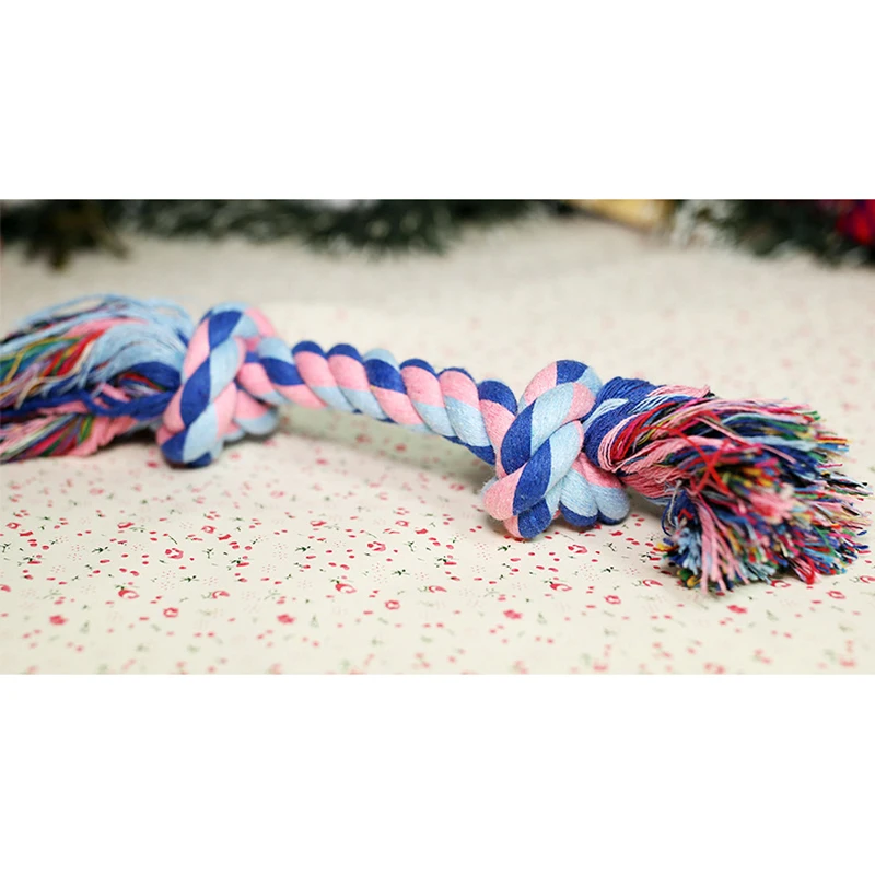 Pet Dog Toy Cotton Knot Bite Resist Interactive Braided Bone Rope Puppy Chew Training Cleaning Tooth Toy 25cm