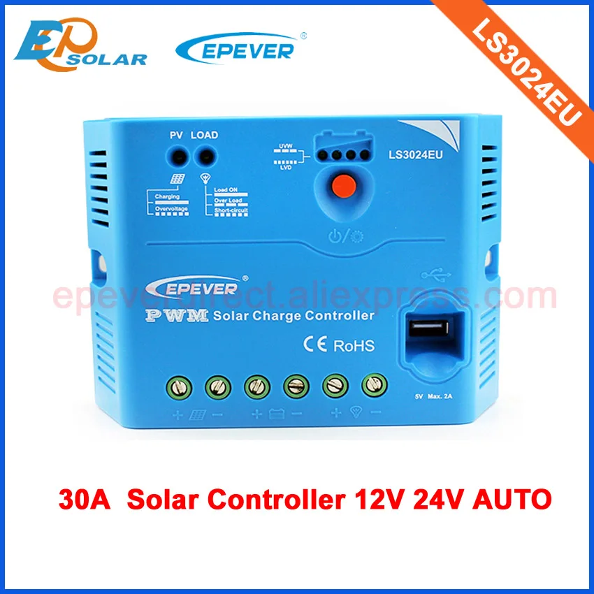 

solar battery charger controller 30A 30amp EPsolar PWM add USB output charge for electronic device LS3024EU
