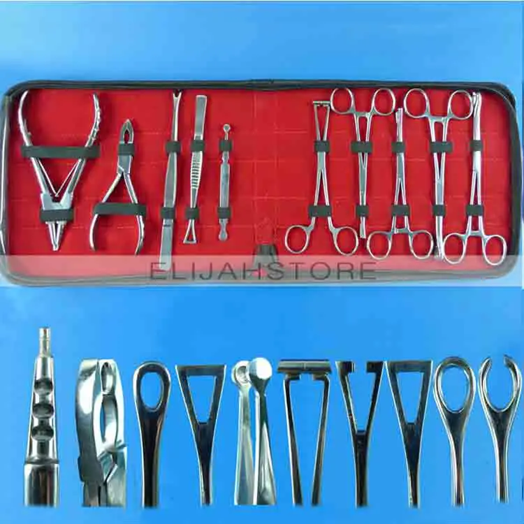 Top 10pcs Stainless Steel Body Piercing Tool Kits for Ear Navel Nose